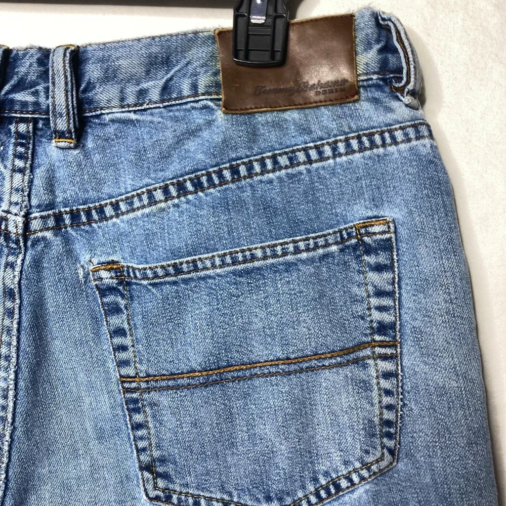 Tommy Bahama Classic Wide Leg Selvedge Cropped Frayed Hem Jeans Mens 36x28 $148